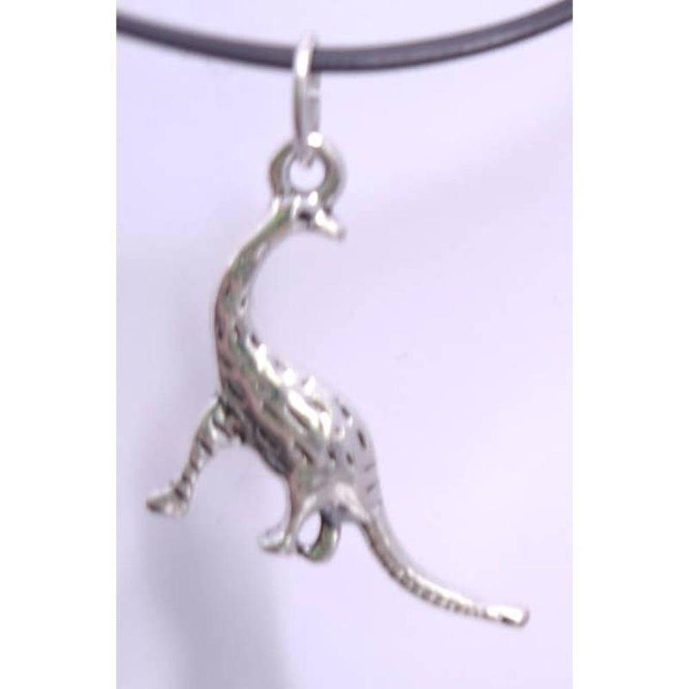 New Dinosaur Charm Pendant Silver Tone Brachiosaurus Long Neck Dino for Necklace